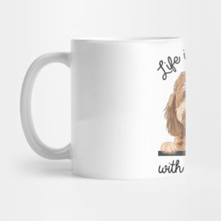 Life is golden with a Doodle, GoldenDoodle Dog Mom Gift Mug